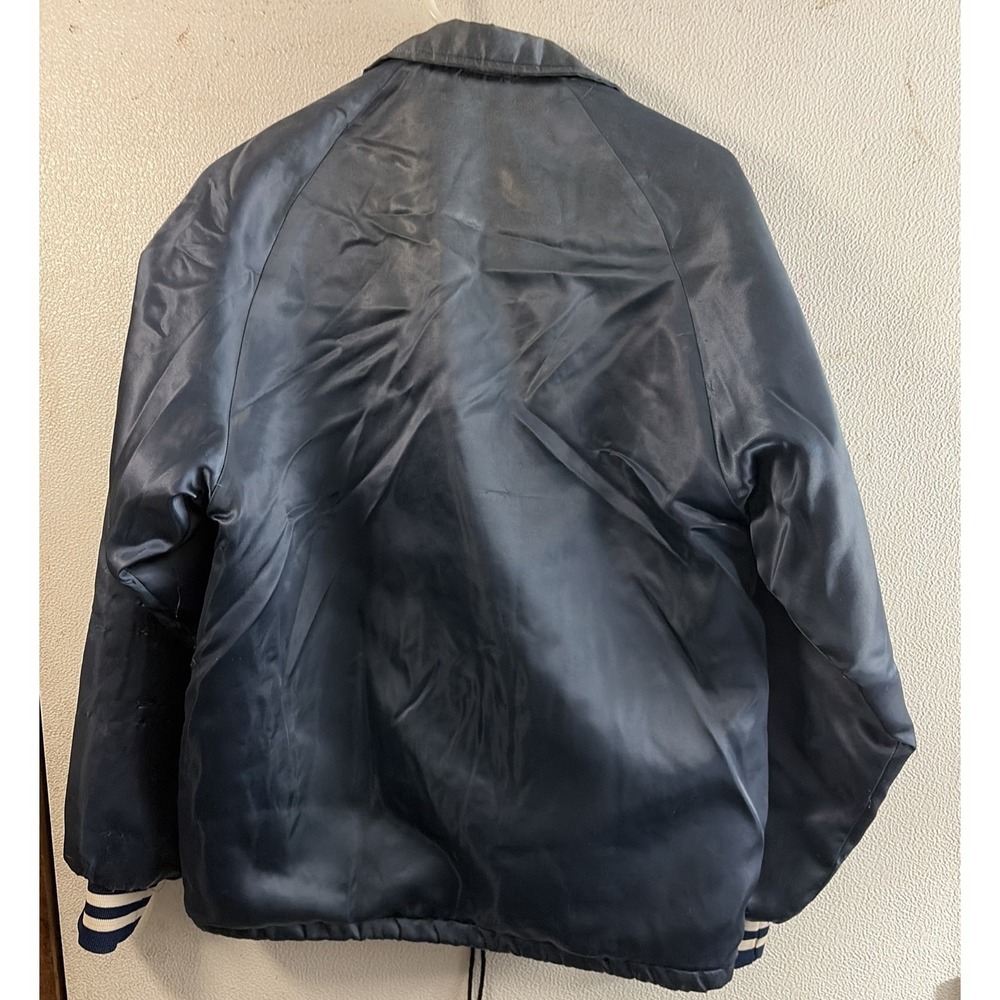 Don Jac Olin Safety Circle Men's Large Jacket Satin Blue‎ Snaps Vintage - Picture 10 of 10